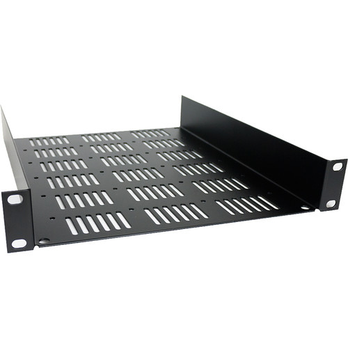 Lowell Manufacturing Half Rack Shelf, 1U, 11.5" Depth (Black)