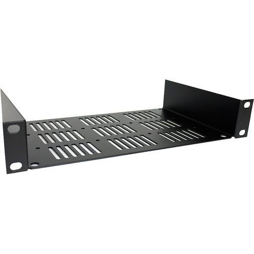 Lowell Manufacturing Half-Rack Shelf (Black, 1 RU, 5.5" Deep)