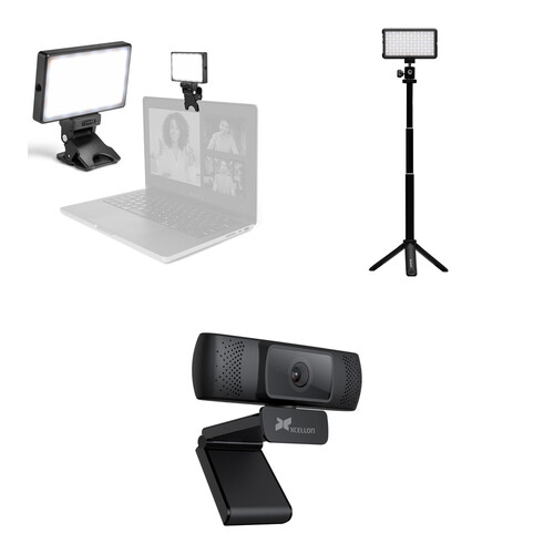 Lume Cube Webcam Light Kit with Broadcast/Webcam Light Kit and Full HD Wide-Angle Webcam