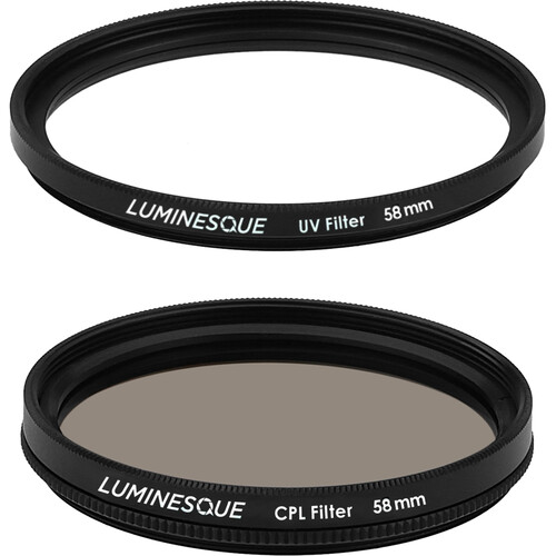 Luminesque 58mm Circular Polarizer and UV Slim PRO Filter Kit