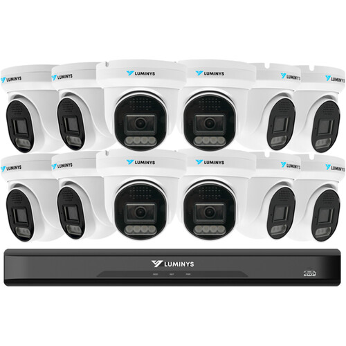 Luminys K5T-16L2A4 16-Channel UHD 4K NVR with 4TB HDD & 12 x 5MP LumiLuxLite Turret Cameras Kit