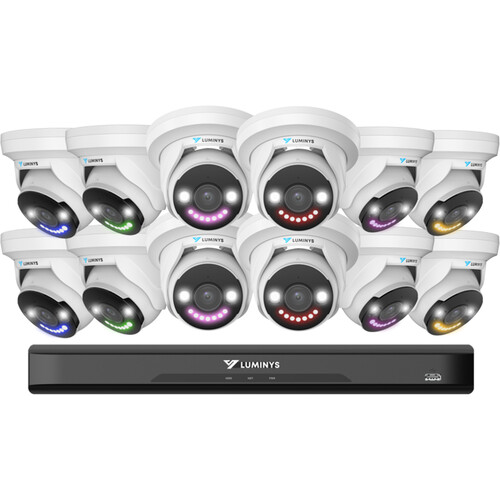 Luminys K8T-16B2A4 16-Channel UHD 4K NVR with 4TB HDD & 12 x 8MP LumiLightBand Turret Cameras Kit