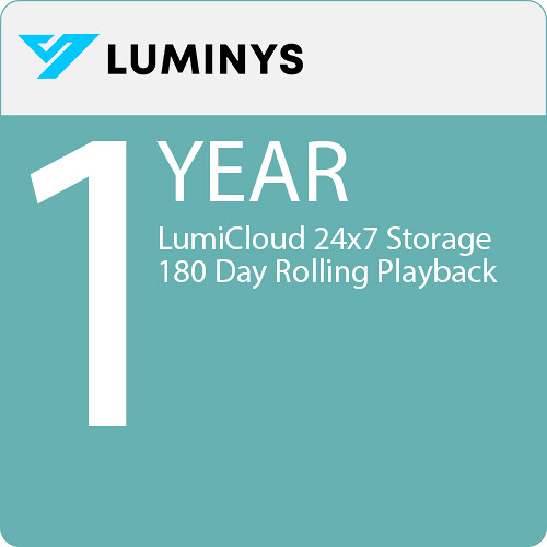 Luminys LumiCloud 24x7 Storage (180-Day Rolling Playback, Annual Subscription License)