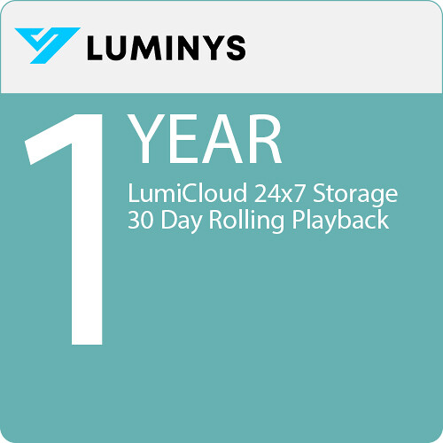 Luminys LumiCloud 24x7 Storage (30-Day Rolling Playback, Annual Subscription License)