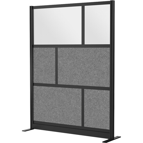 Luxor Modular Room Divider Starter Wall (53" x 70", Black)