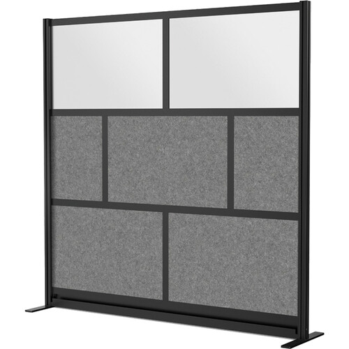 Luxor Modular Room Divider Starter Wall (70" x 70", Silver)
