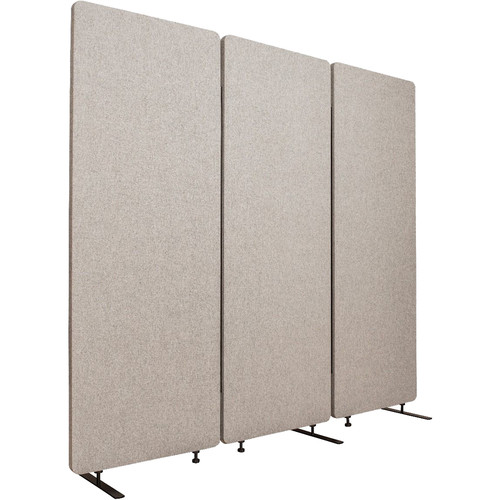 Luxor RECLAIM Acoustic Room Dividers (3-Panel System, Misty Gray)