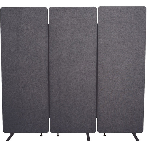 Luxor RECLAIM Acoustic Room Dividers (3-Panel System, Slate Gray)