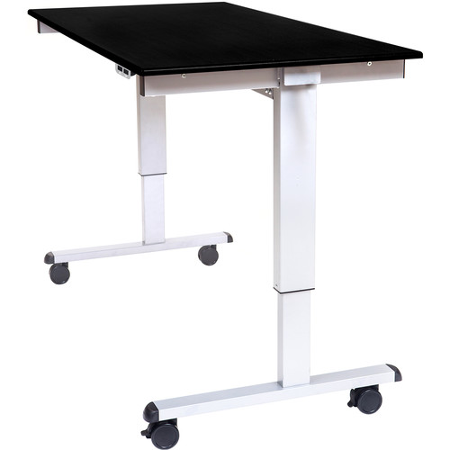 Luxor 60" Electric Standing Desk (Black Oak, Silver Frame)