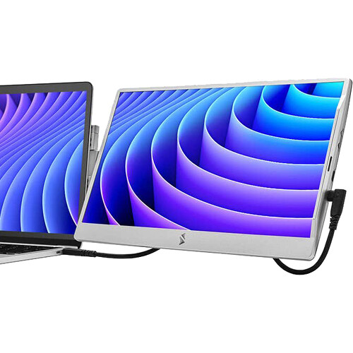 Luxor SideTrak Swivel 14" Attachable Portable Monitor (Silver)