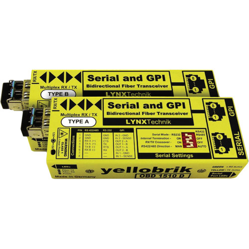 Lynx Technik AG OBD 1510 D RS232/422/485 Serial and GPI Bi-directional Fiber Transceiver