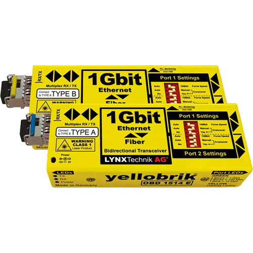 Lynx Technik AG yellobrik OBD 1514 E 1GbE to Fiber Transceiver (Switch)