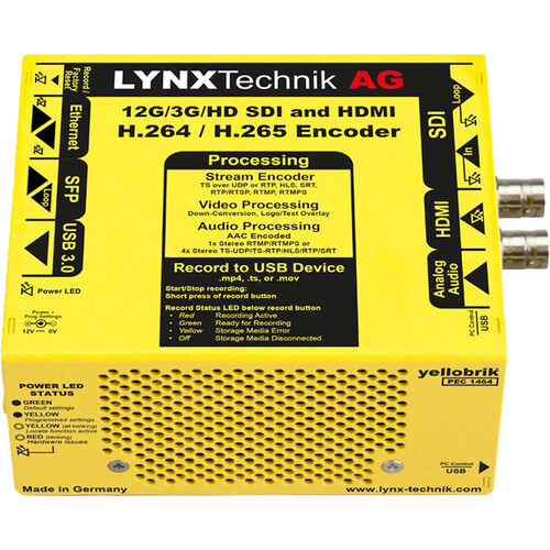 Lynx Technik AG yellobrik PEC 1464 12G-SDI/HDMI Streamer & Recorder