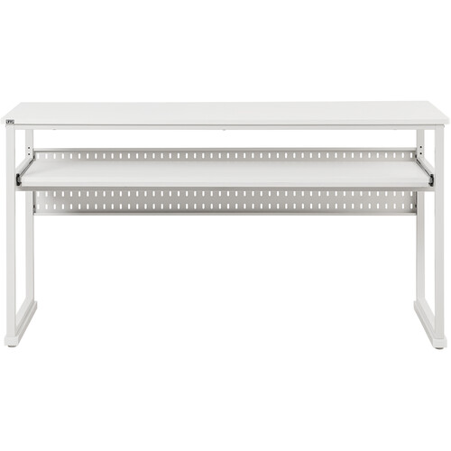 LYYL Workstation 88 Studio Desk with Pull-Out Keyboard Tray (White, 10-Pack)
