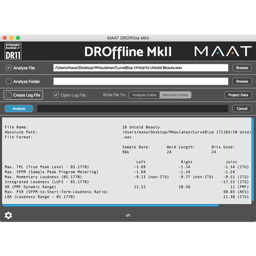 MAAT DROffline MkII 128/A85 Batch Measurement App
