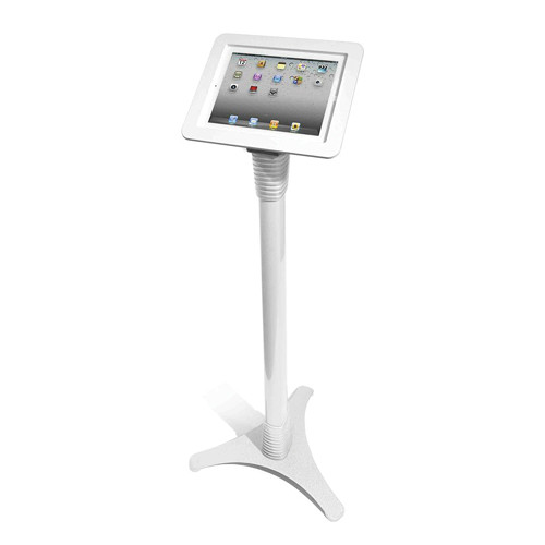 Maclocks Adjustable iPad Floor Stand with Metal Executive iPad Enclosure (White)