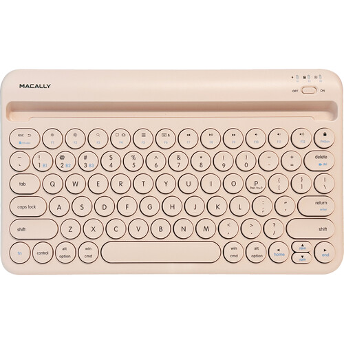 Macally Compact Rechargeable Bluetooth Keyboard (Brown)