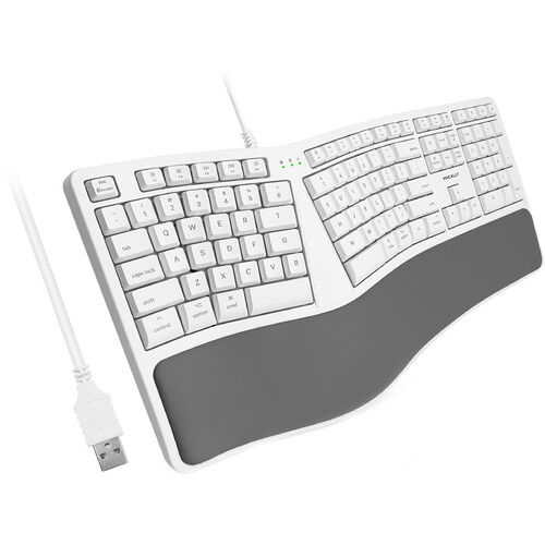 Macally Ergonomic Keyboard with Palm Rest for Mac (White)