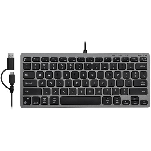 Macally Wired Compact Keyboard for Mac (Space Gray)
