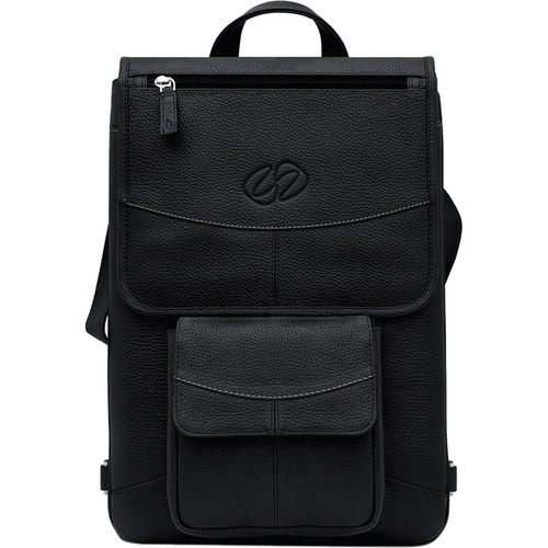 MacCase Premium Leather Flight Jacket Laptop Case with Backpack Straps (Black)