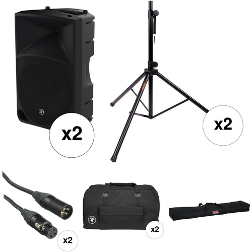 Mackie Dual Thump15 1000 W 15" Powered Loudspeaker PA System Kit