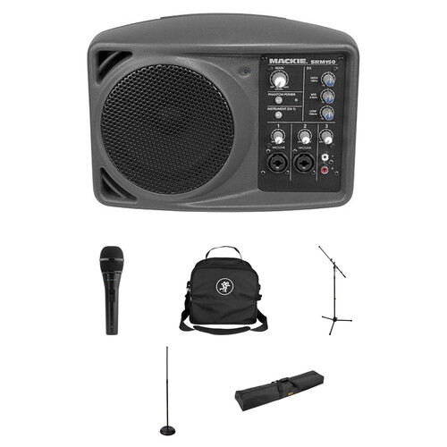 Mackie SRM150 Compact PA System Kit with Stage Package