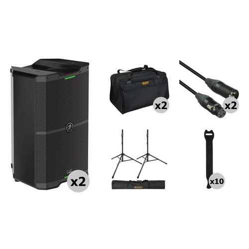 Mackie SRM210 V-Class 2000W 10" Active Loudspeaker PA System Kit (Two-Speaker Pair)