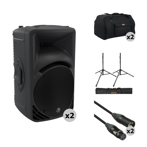 Mackie SRM450 Pair Kit with Stands, Cables, and Bags B&H Photo