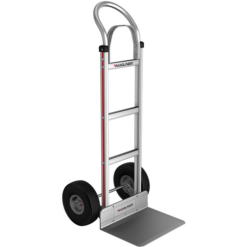 Magliner HMA112K14 Straight-Back Hand Truck with 10" 4-Ply Pneumatic Wheels and Brace