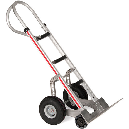 Magliner Curved-Back Hand Truck with Double-Row Multidirectional Wheels