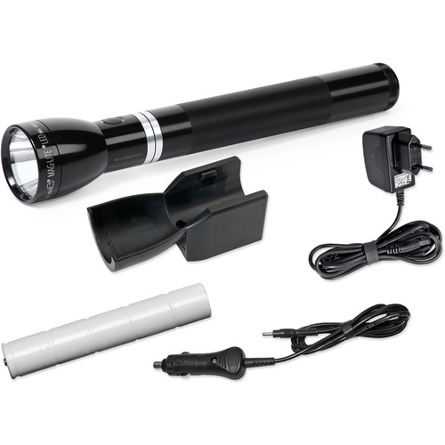 Maglite Mag Charger LED Rechargeable Flashlight with 230 VAC Converter and 12 VDC Car Charger
