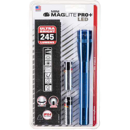 Maglite Mini Maglite Pro+ 2AA LED Flashlight with Holster (Blue)
