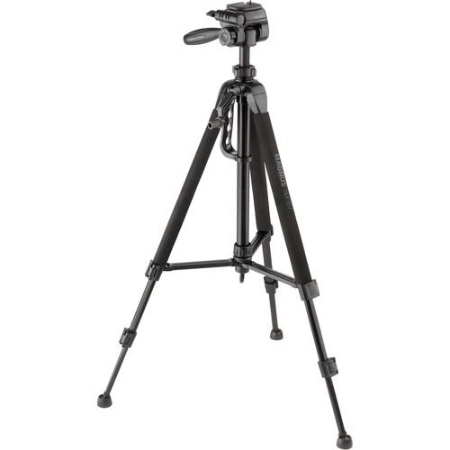 Magnus DLX-357 3-Section Photo/Video Tripod with Pan Head, Smartphone Adapter, and GoPro Mount