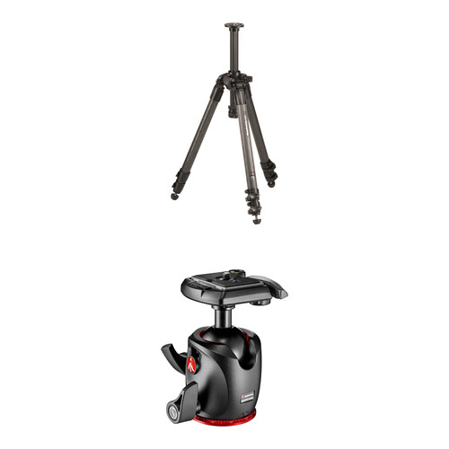 Manfrotto 057 3-Section Carbon Fiber Tripod with Rapid Center Column and XPRO Magnesium Ball Head Kit