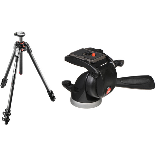 Manfrotto MT190CXPRO3 Carbon Fiber Tripod Kit with 391RC2 Junior 3-Way Pan/Tilt Head and RC2 Quick Release System
