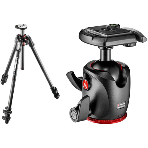 Manfrotto MT190CXPRO3 Carbon Fiber Tripod Kit with MHXPRO-BHQ2 XPRO Ball Head with 200PL Quick Release System