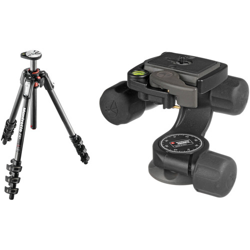 Manfrotto MT190CXPRO4 Carbon Fiber Tripod Kit with 460MG 3D Magnesium Head with RC2 Quick Release System