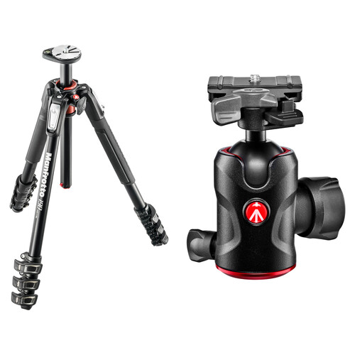 Manfrotto MT190XPRO4 Aluminum Tripod with 496RC2 Compact Ball Head Kit