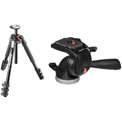 Manfrotto MT190XPRO4 Aluminum Tripod Kit with 391RC2 Junior 3-Way Pan/Tilt Head and RC2 Quick Release System