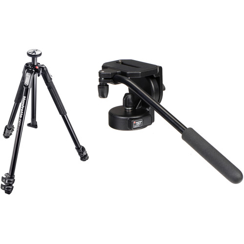 Manfrotto MT190X3 3-Section Tripod with 128LP Micro Fluid Head Kit