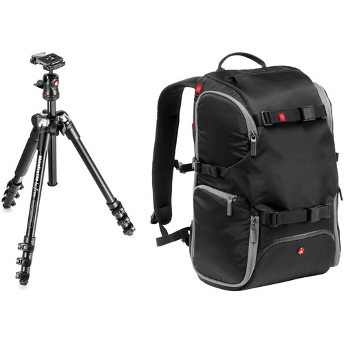 Manfrotto BeFree Compact Travel Aluminum Tripod and Advanced Travel Backpack Kit