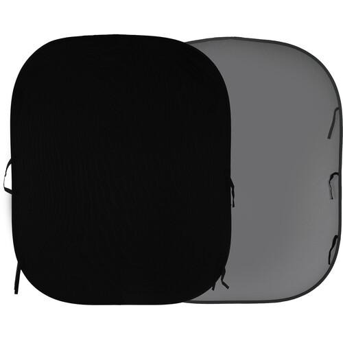Manfrotto Collapsible Reversible Background (Black/Mid Gray, 6 x 7')