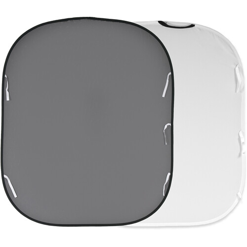 Manfrotto Collapsible Reversible Background (White/Mid Gray, 6 x 7')