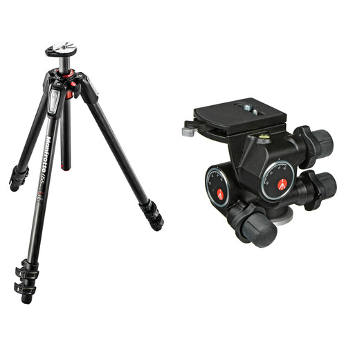Manfrotto MT055CXPRO3 Carbon Fiber Tripod with 410 Junior Geared Head Kit