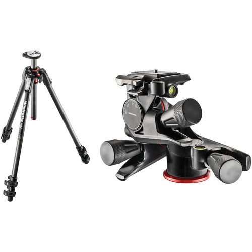 Manfrotto MT190CXPRO3 Carbon Fiber Tripod with XPRO Geared 3-Way Pan/Tilt Head Kit