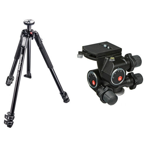 Manfrotto MT190X3 Aluminum Tripod with 410 Junior Geared Head