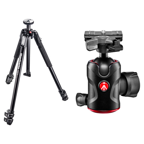Manfrotto MT190X3 Aluminum Tripod with 496 Compact Ball Head