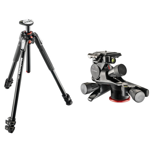 Manfrotto MT190XPRO3 Aluminum Tripod with XPRO Geared 3-Way Pan/Tilt Head Kit