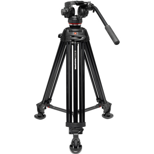 Manfrotto 502X Fluid Video Head & MVTTWINMA Aluminum Tripod with Mid-Level Spreader