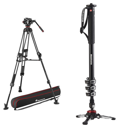 Manfrotto 504X Video Head & 645 Aluminum Tripod MVK504XTWFA-BDL